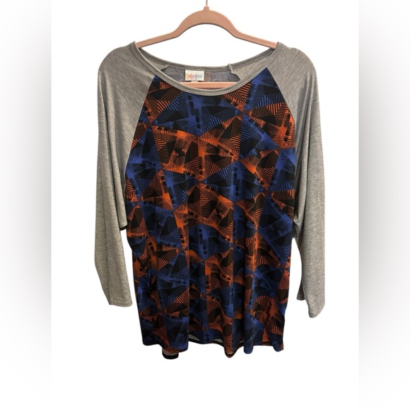 LuLaRoe Tops - LuLaRoe Randy Gray and Multicolor Geometric Long Sleeve Top